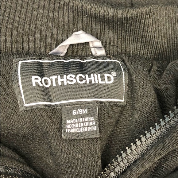 Rothschild Boys Black Gray Hooded Zip Jacket Size 6/9 Months - Picture 4 of 5